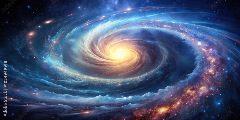 Silhouette of celestial patterns against deep space background Silhouette of celestial patterns against deep space background