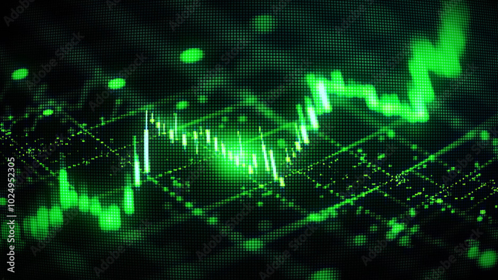 bullish market featuring glow green trading candles and up arrows, vibrant glowing green background, financial growth and market prosperity. 4K, Template, Empty, 3D illustration of a bullish market featuring glow green trading candles and up arrows, vibrant glowing green background, financial growth and market prosperity. 4K, Template, Empty, 3D illustration of a