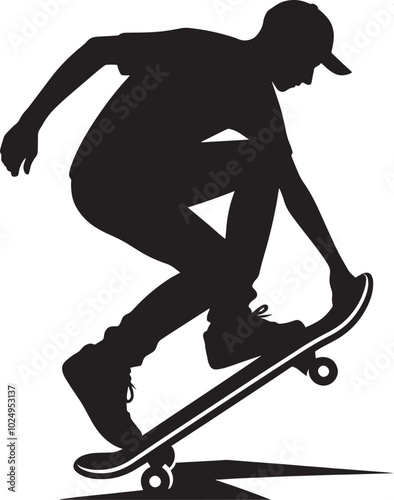 Skateboarding Silhouette illustration isolated on a white background