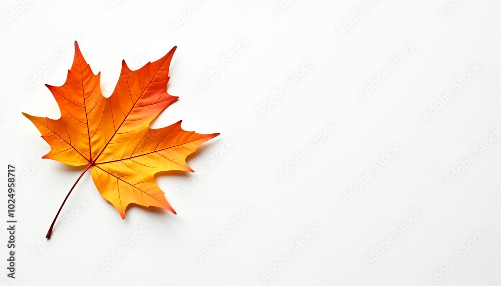Autumn maple leaf, white background, fall backdrop, flat lay, copyspace, space for text, thanksgiving Autumn maple leaf, white background, fall backdrop, flat lay, copyspace, space for text, thanksgiving