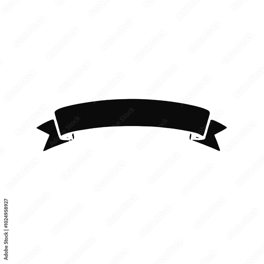A silhouette of black ribbon banner A silhouette of black ribbon banner