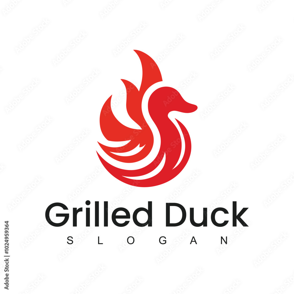 Grilled Duck logo design culinary label template idea Grilled Duck logo design culinary label template idea