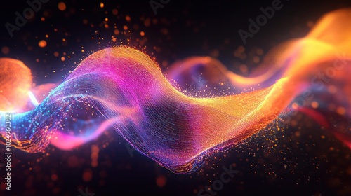 Abstract Wavy Lines of Light and Particles