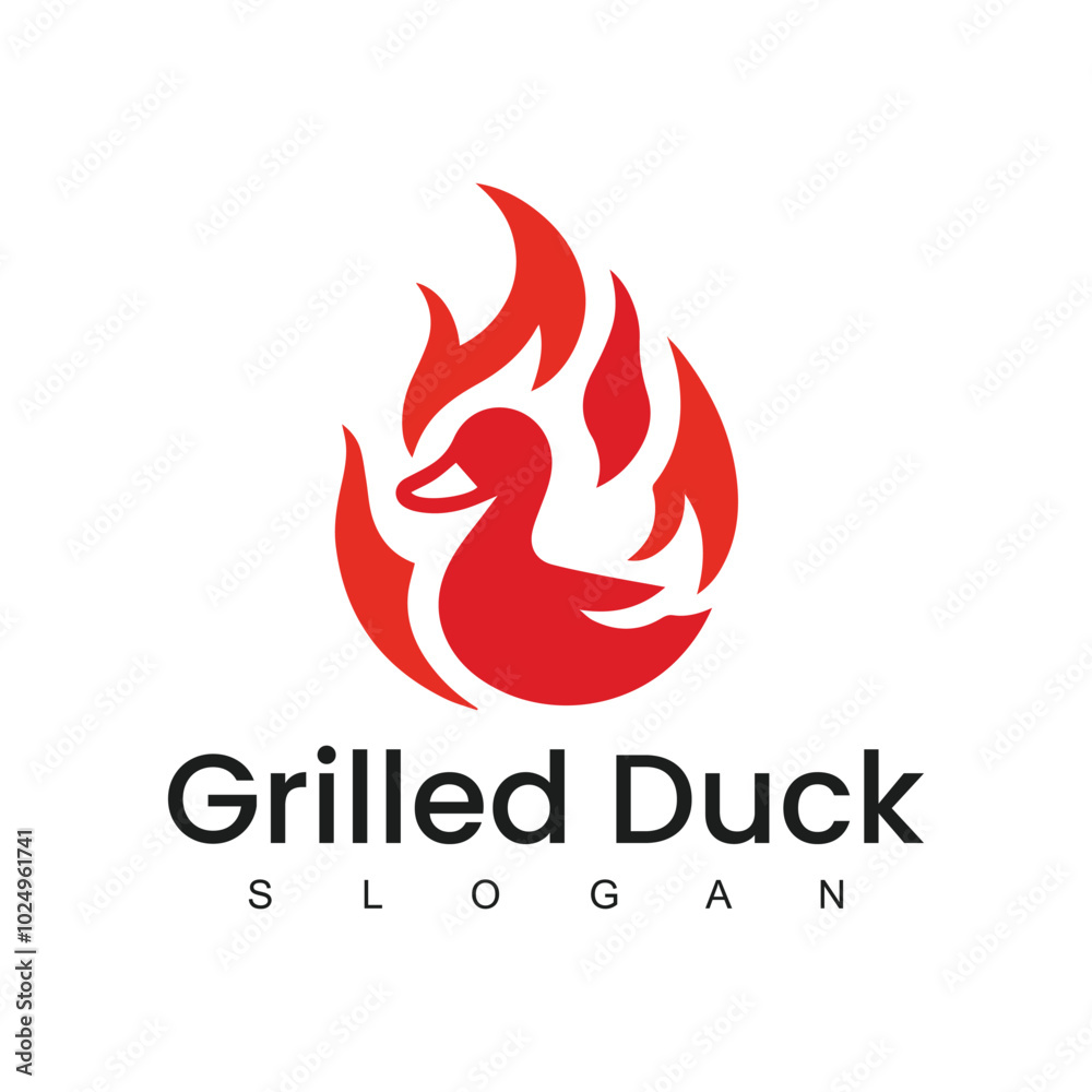 Grilled Duck logo design culinary label template idea Grilled Duck logo design culinary label template idea