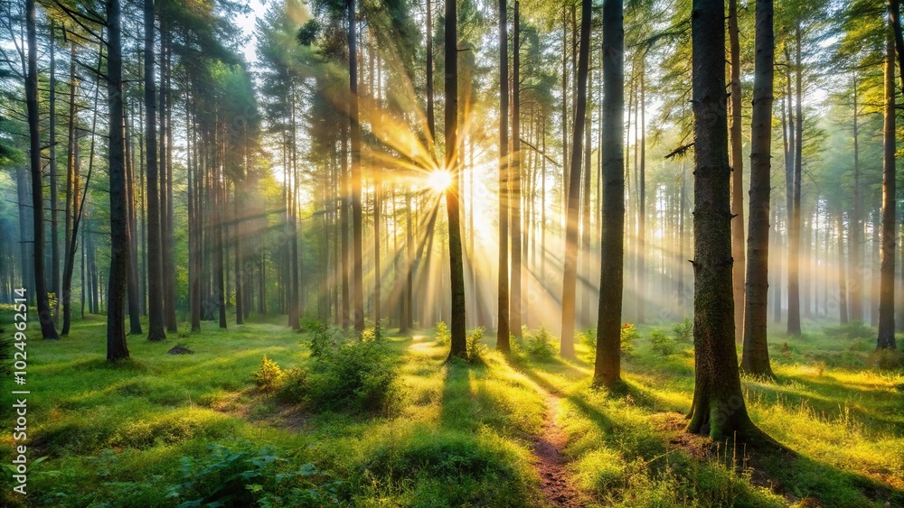 Fototapeta premium Serene morning in the forest