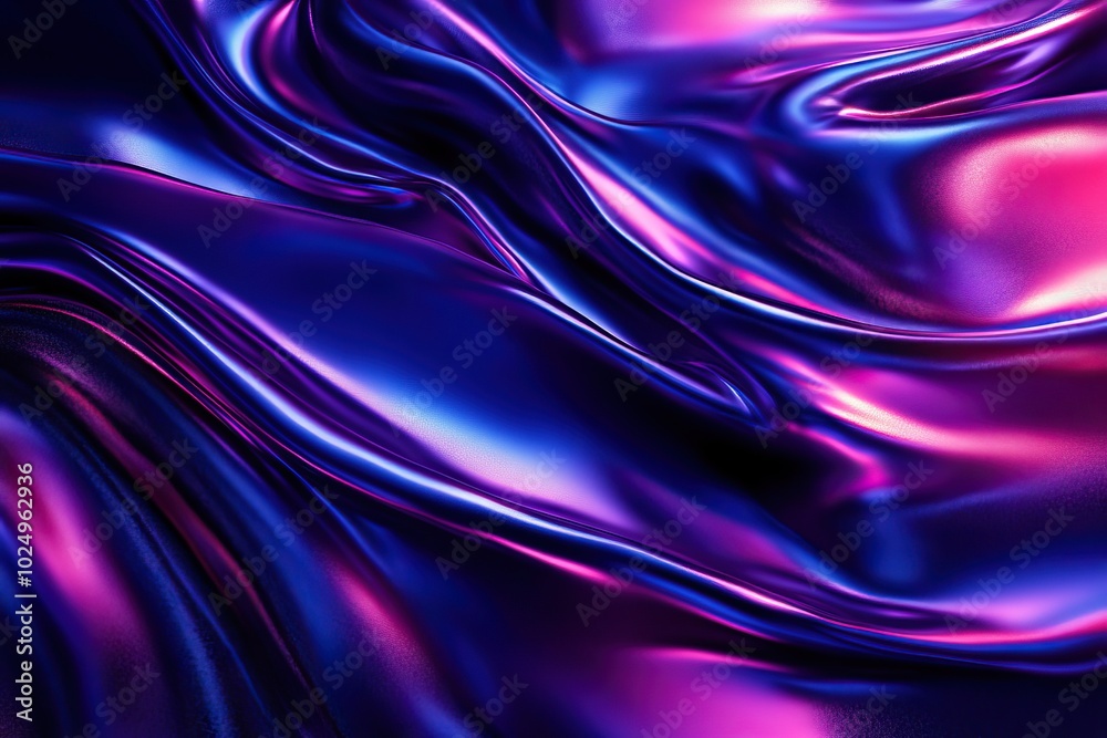 Obraz premium Neon Waves: Vibrant Abstract Fluid Art