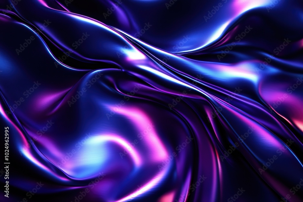 Fototapeta premium Neon Waves: Vibrant Abstract Fluid Art