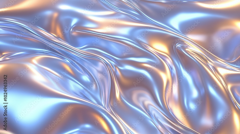 Shimmering Blue and Gold Liquid