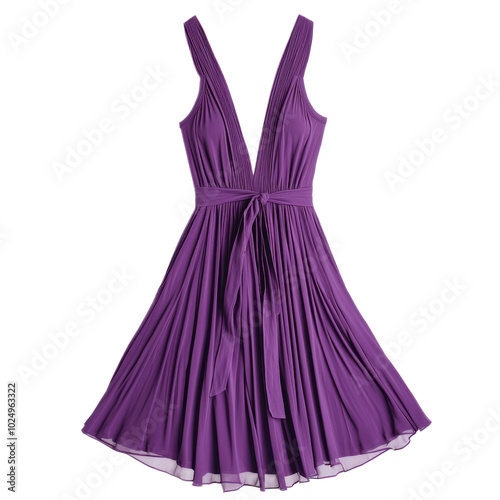 Trendy halter neck dress with a flowing skirt and flattering neckline, ideal for both casual and dressy settings. isolated on transparency background