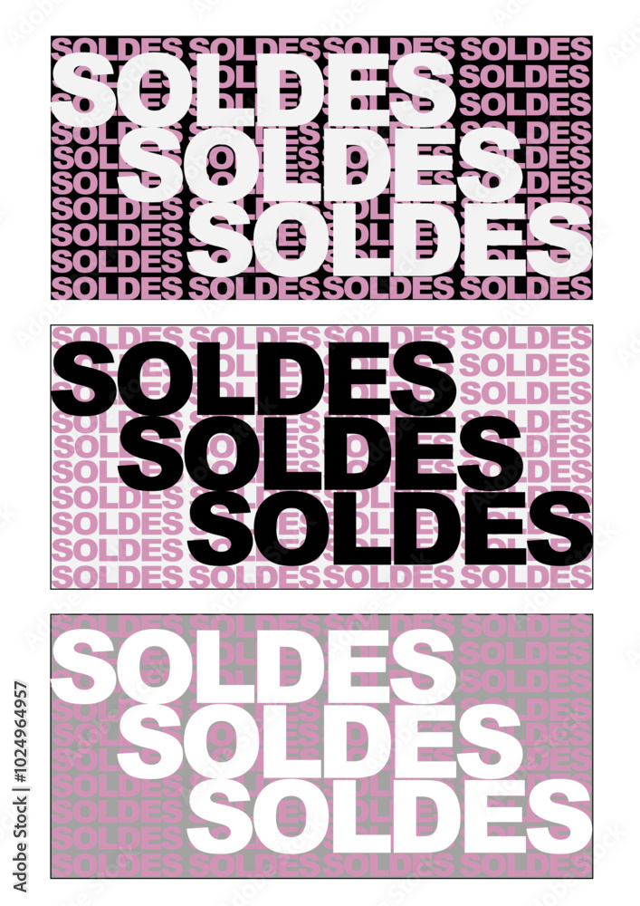 Obraz premium SOLDES, Pack Graphique Vecteur pour Publicités Soldes - Promotions et Réductions 