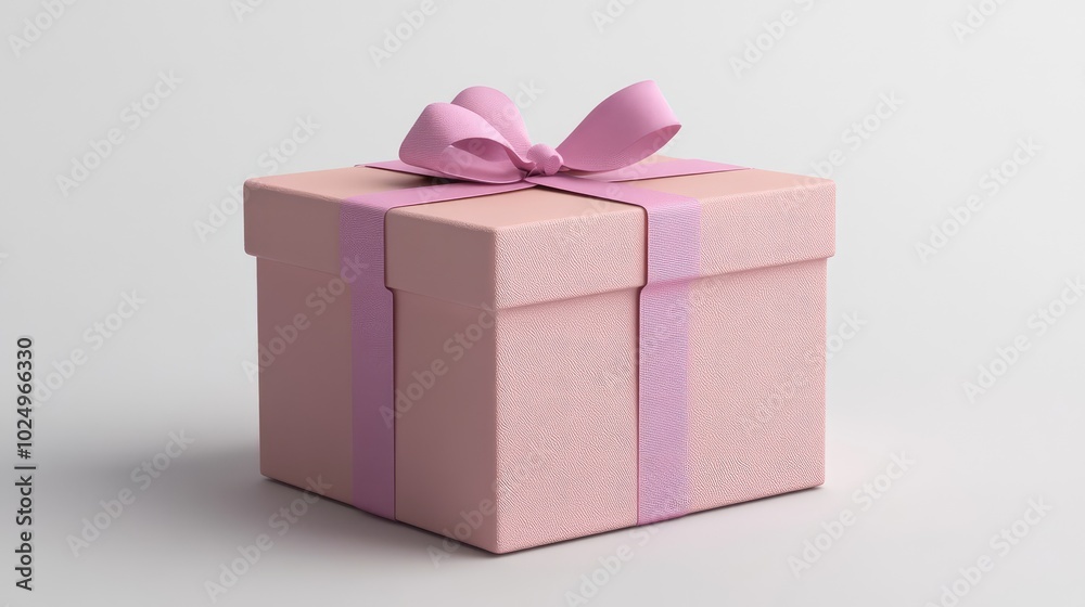 Obraz premium 3D Render of Gift Box on White Background. AI generated illustration.