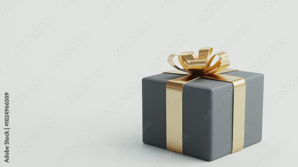 Fototapeta premium 3D Render of Gift Box on White Background. AI generated illustration.