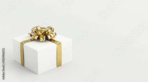 3D Render of Gift Box on White Background. AI generated illustration.