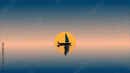 windsurfer at sunset