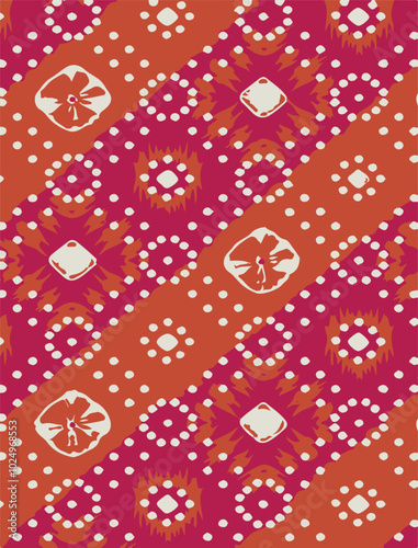 Chunri, bandhani, design, allover, seamless, repeat pattern, block, screen print,