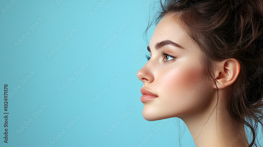 Naklejka premium Model woman skin beauty with light background