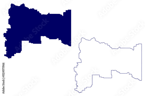 Division No. 10 (Canada, Alberta Province, North America) map vector illustration, scribble sketch map, Census division in Alberta