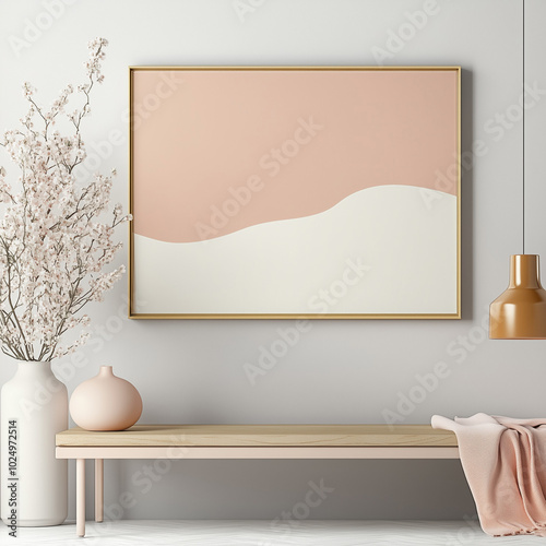 Blank Wall Art Mockup in Interior for Art Design and Display