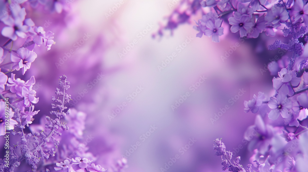 Soft focus lilac flowers with a dreamy purple background. Border frame with empty copy space Soft focus lilac flowers with a dreamy purple background. Border frame with empty copy space