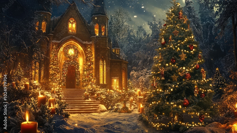 Blissful Christmas memories and conventions. AI generated illustration. Blissful Christmas memories and conventions. AI generated illustration.