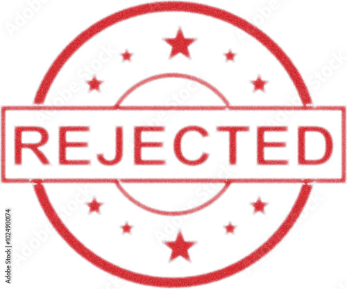 Red Rejected Rubber Stamp Design Element Transparent