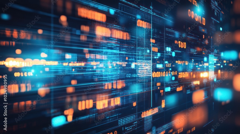 A digital abstract representation of data flow and technology. A digital abstract representation of data flow and technology.