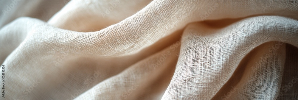 Elegant drape of soft linen, highlighting rich texture and natural fibers, creating a serene and inviting atmosphere Elegant drape of soft linen, highlighting rich texture and natural fibers, creating a serene and inviting atmosphere