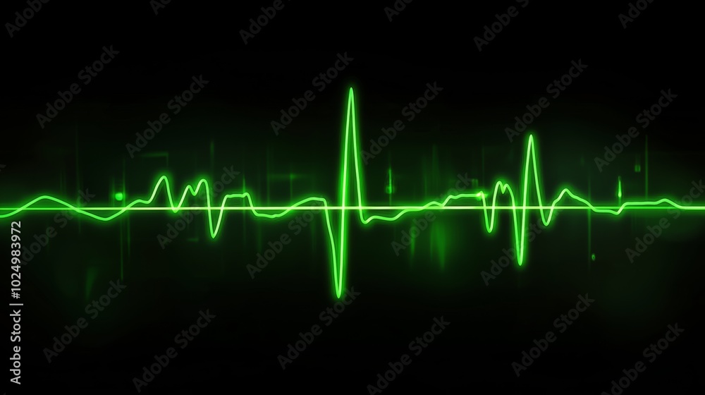 Green Heart Monitor Line Abstract Design Green Heart Monitor Line Abstract Design