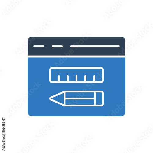 Web Design Icon - Pencil And Ruler