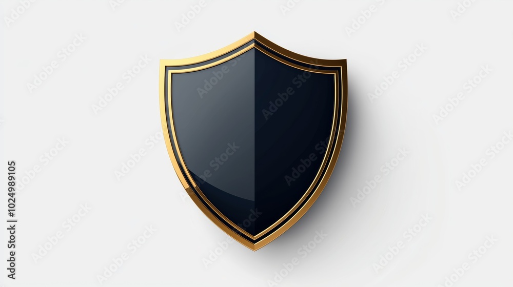 Geometric Shield Icon with Clean Lines and Floating Effect Geometric Shield Icon with Clean Lines and Floating Effect