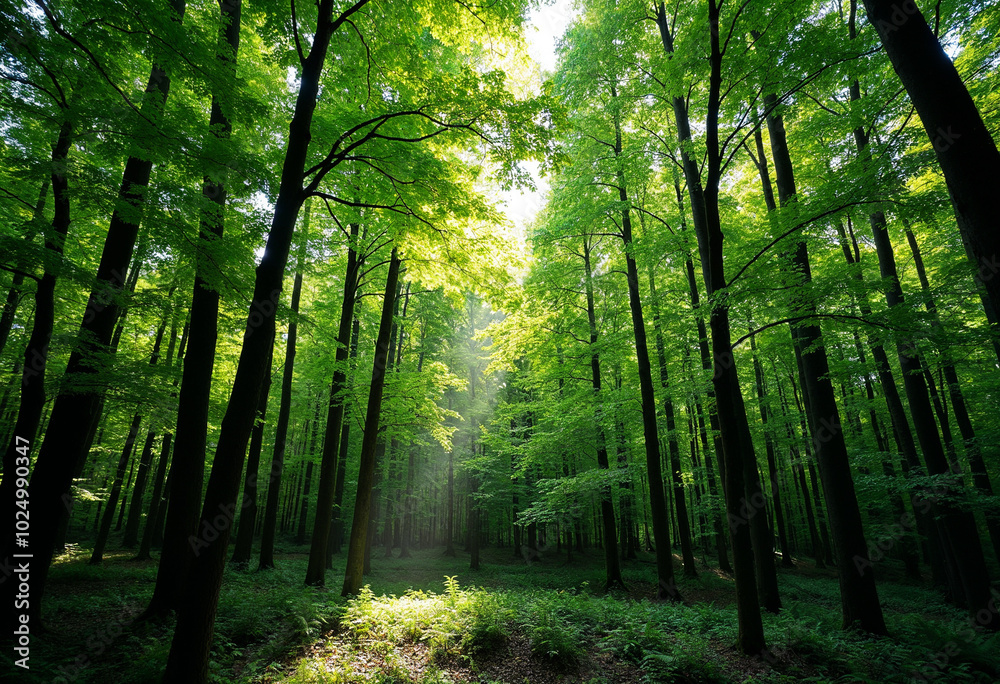 Fototapeta premium Sunbeams Piercing the Canopy