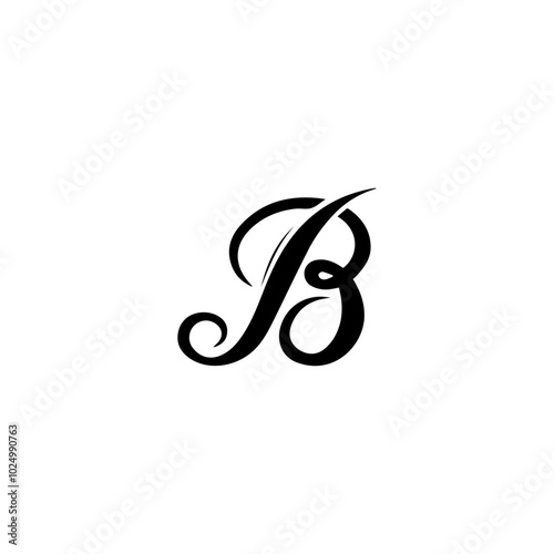 Letter B logo icon design template elements, Premium Vector Letter B Logo, Initial letter B logo and wings symbol. Wings design element, initial Letter B logo Icon, Initial Logo Template.