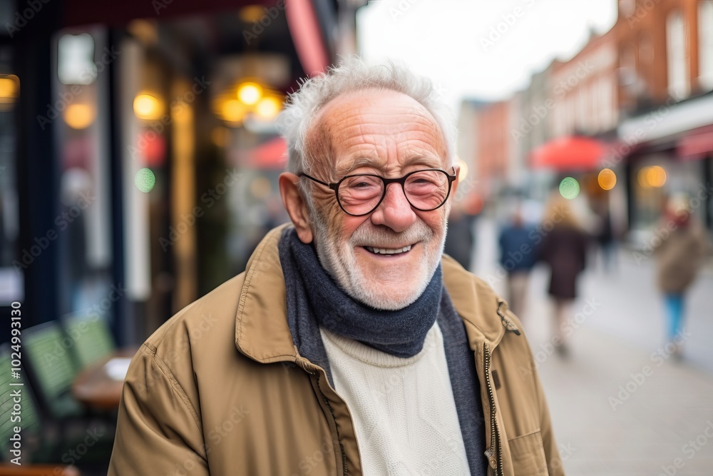 Portrait of a senior man with eyeglasses in the city Portrait of a senior man with eyeglasses in the city