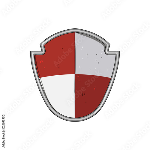 chivalry shield knight cartoon. defense valor, medieval protection, courage battle chivalry shield knight sign. isolated symbol vector illustration