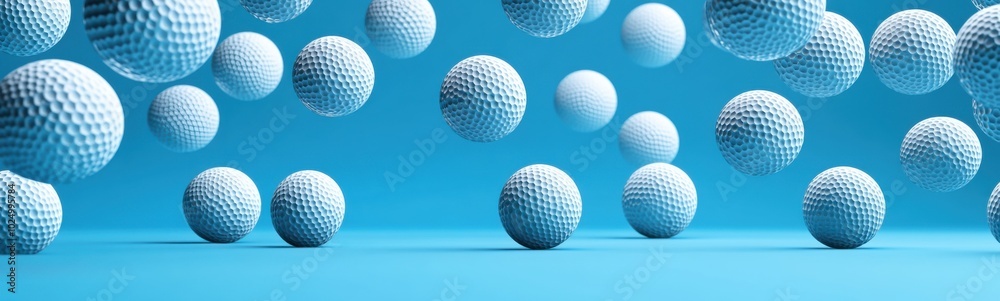 Many golf balls flying in the air Many golf balls flying in the air