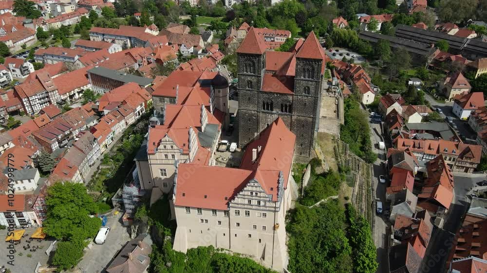 Aerial view of Quedlinburg Castle Aerial view of Quedlinburg Castle