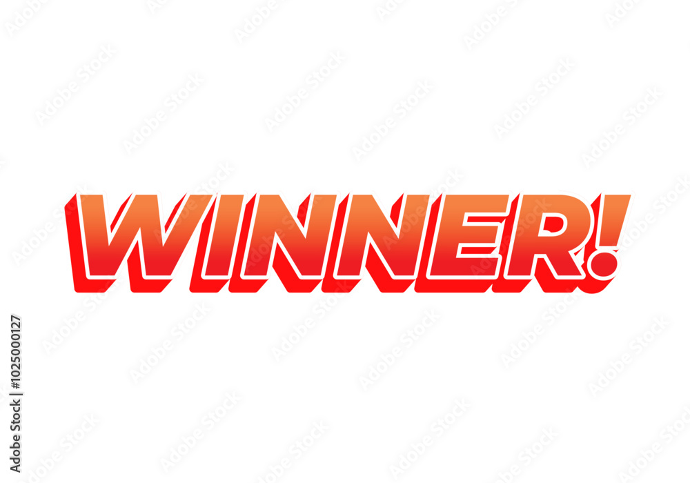 Fototapeta premium Winner. Text effect with modern color in 3D style