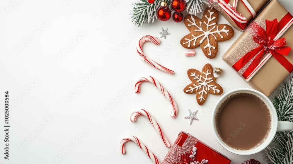 Christmas and New Year Composition, AI generated illustration. Christmas and New Year Composition, AI generated illustration.