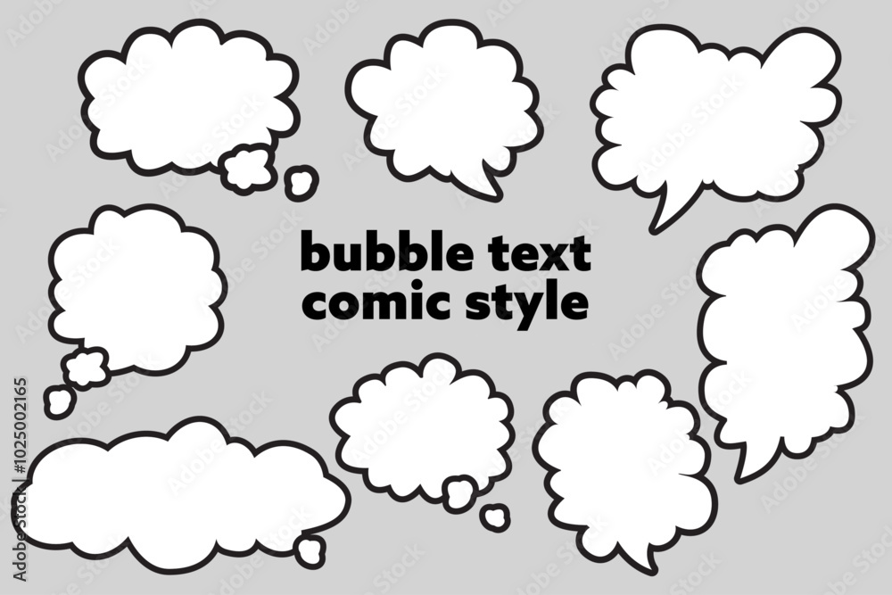 Bubble thought text comic style in vector Bubble thought text comic style in vector