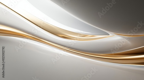 Realistic 3D design. Abstract Christmas decorative white background with swirling gold patterns on a light background. Products for the New Year holidays.