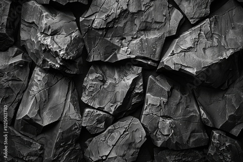 Black and white stone texture close up for design backdrop.