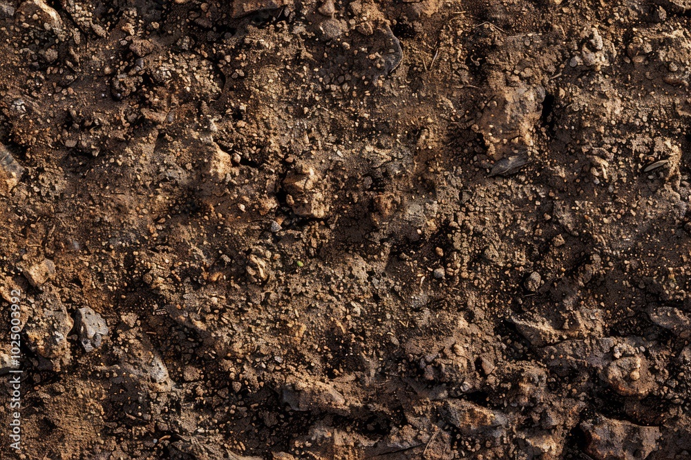 Brown dry soil background At the top view Brown dry soil background At the top view