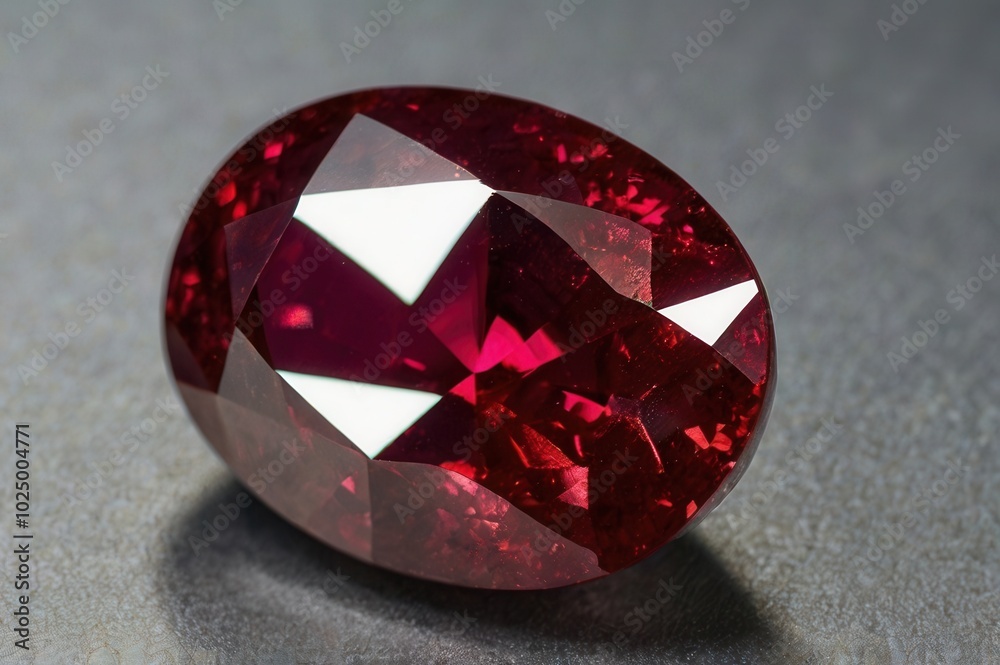 A close up of a radiant ruby gemstone with deep red hues
