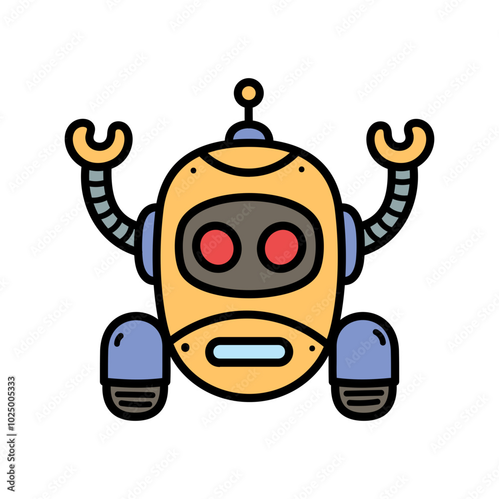 Robot Assistant Cartoon Vector Illustration Robot Assistant Cartoon Vector Illustration