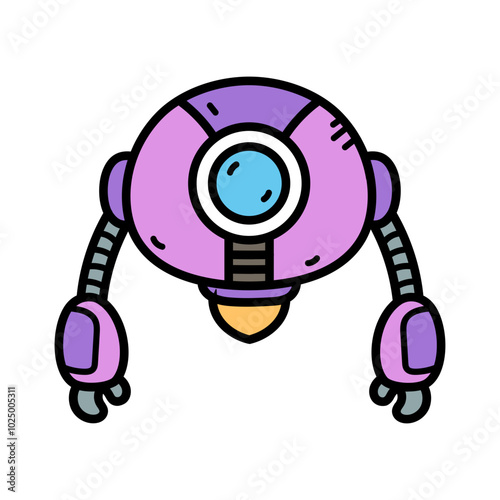 Robot Assistant Cartoon Vector Illustration