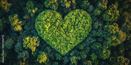 heart shaped trees in forest