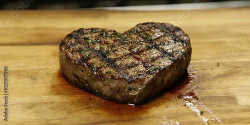 heart shaped steak  photo