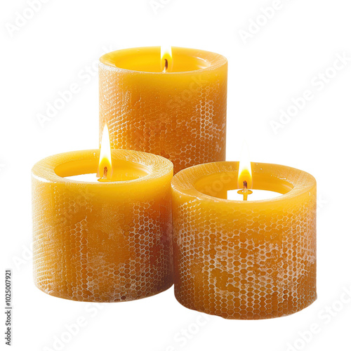 burning candle on a white background