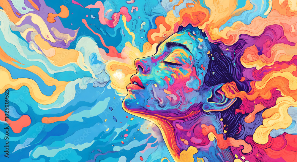 an image of a colorful dream that captures the surreal and psychedelic effects of LSD and DMT. an image of a colorful dream that captures the surreal and psychedelic effects of LSD and DMT.