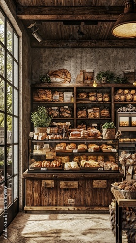 Inviting Bakery Interior with Fresh Baked Goods